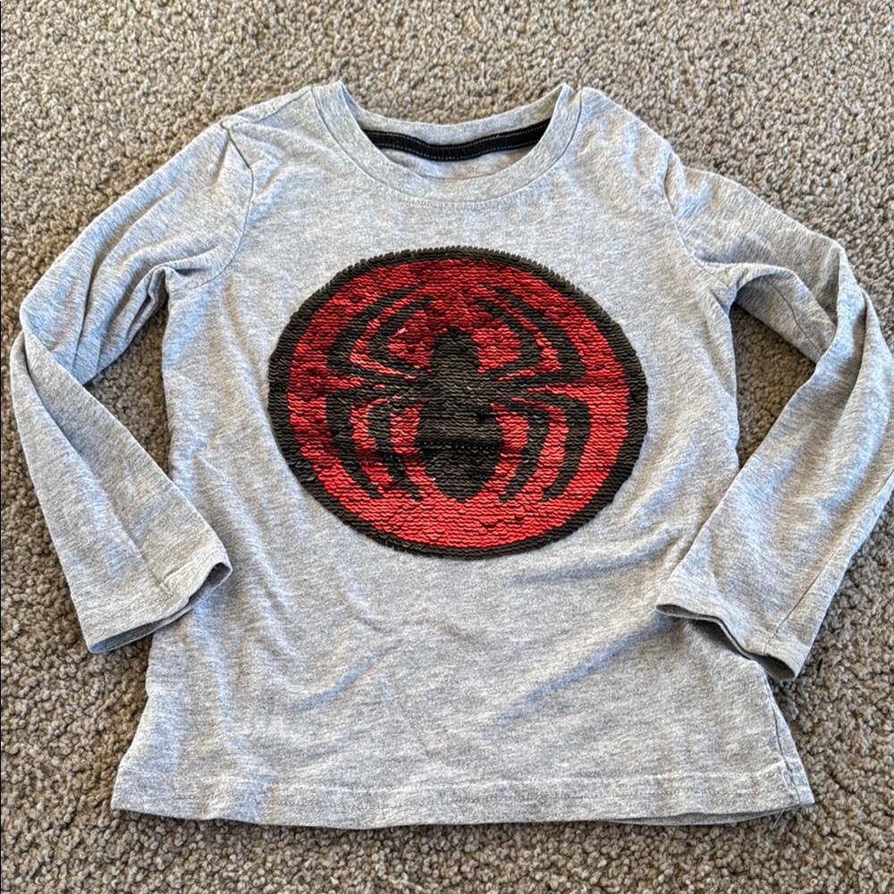 Spider Graphic Kids Gray Shirt